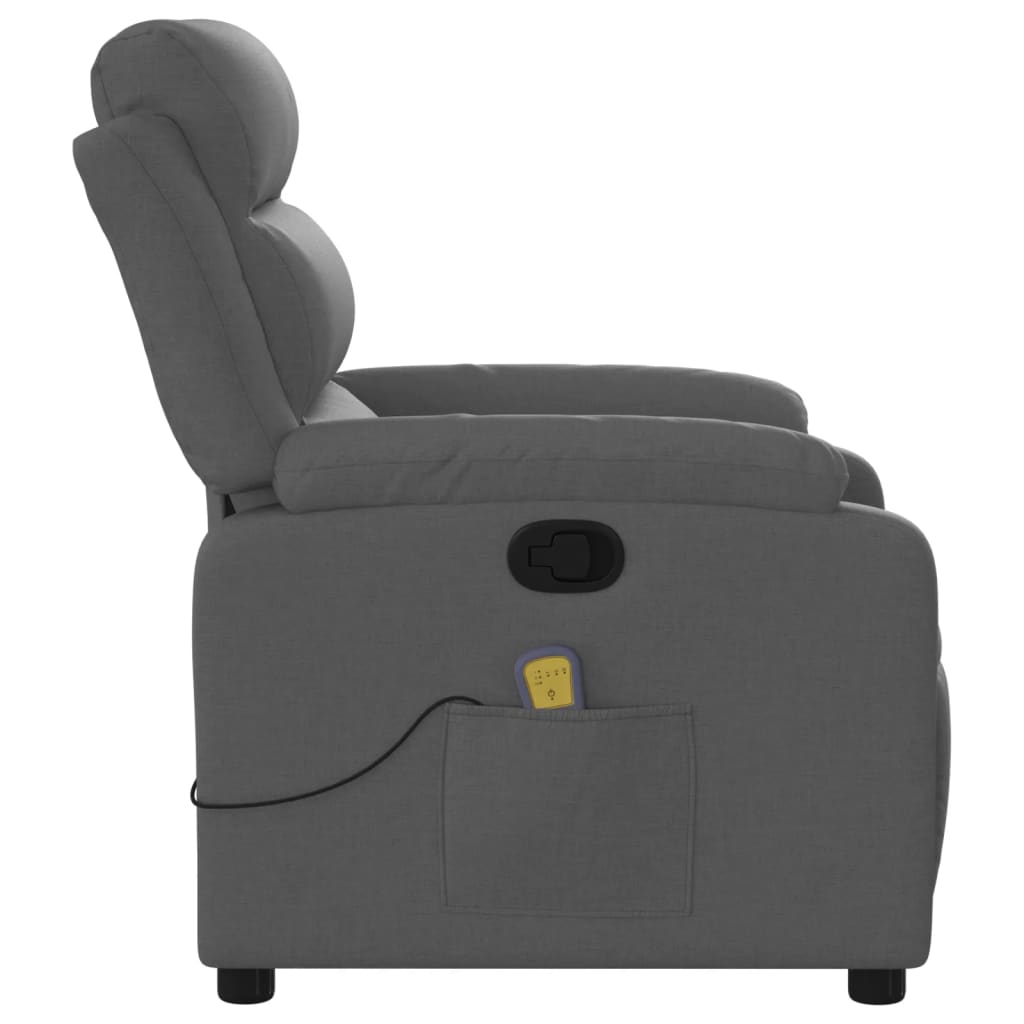 Massage Recliner Chair Dark Gray Fabric