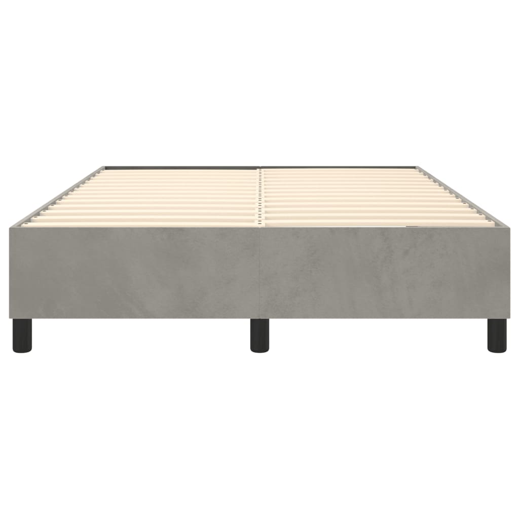 Bed Frame without Mattress Light Gray Queen Velvet (US Only)