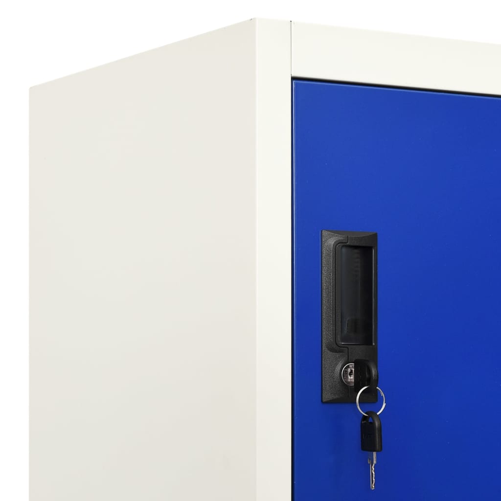 Locker Cabinet Gray and Blue 35.4"x17.7"x70.9" Steel