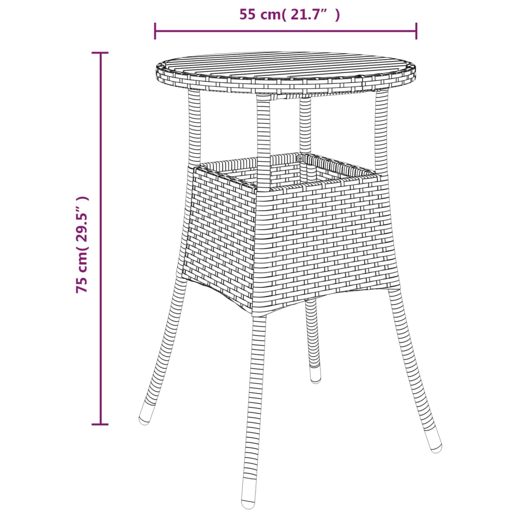 5 Piece Patio Bistro Set with Cushions Gray Poly Rattan