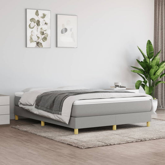 Bed Frame without Mattress Light Gray Full Fabric (US Only)