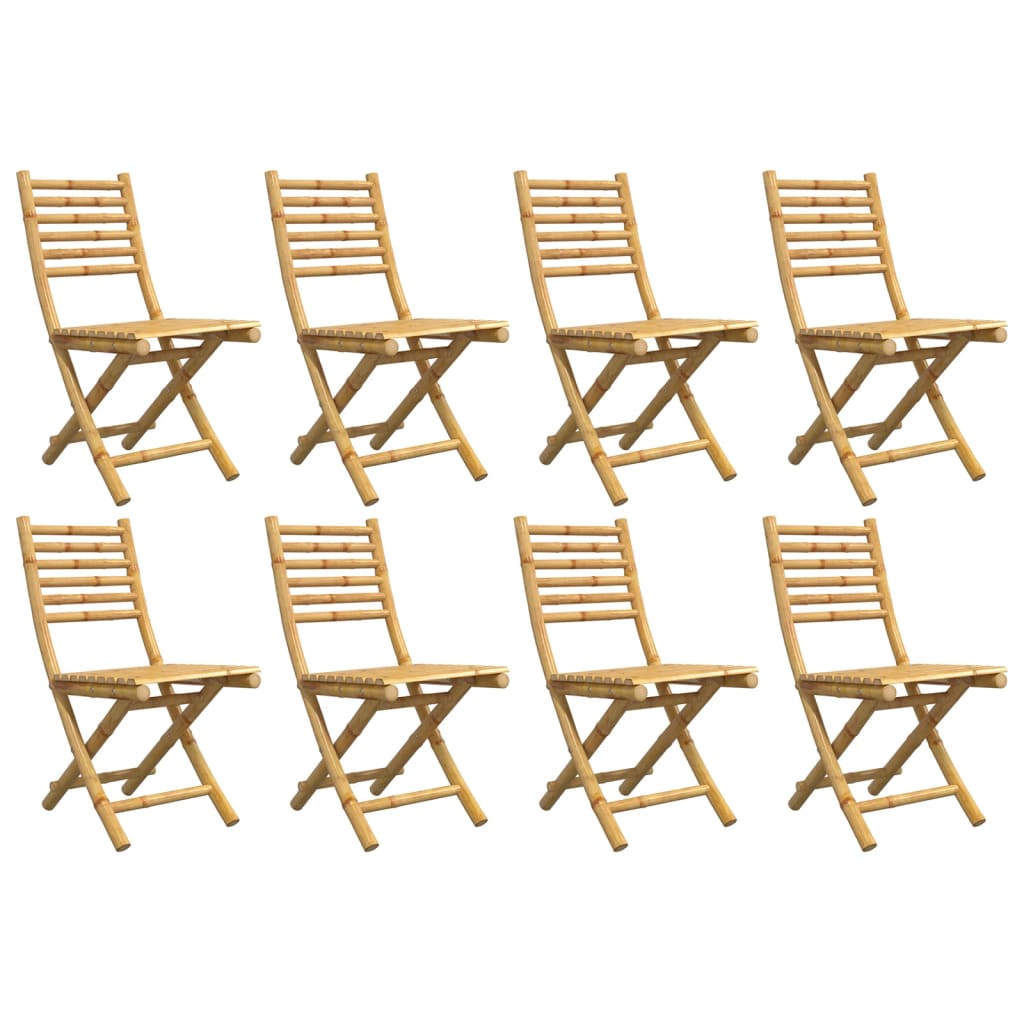 Folding Patio Chairs 8 pcs 16.9"x21.3"x34.6" Bamboo