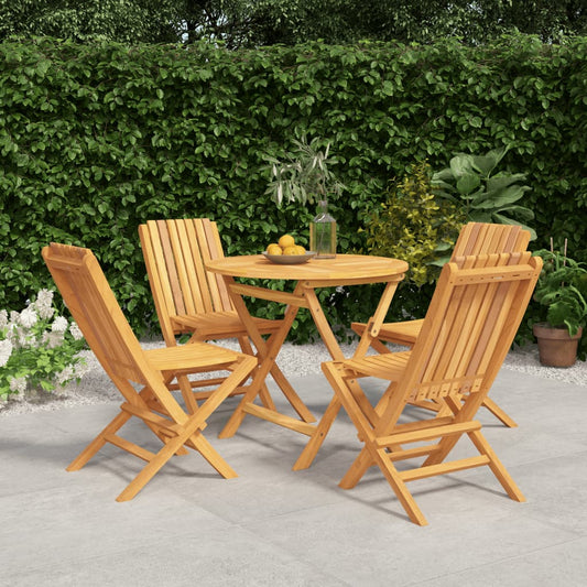 5 Piece Patio Dining Set Solid Wood Teak