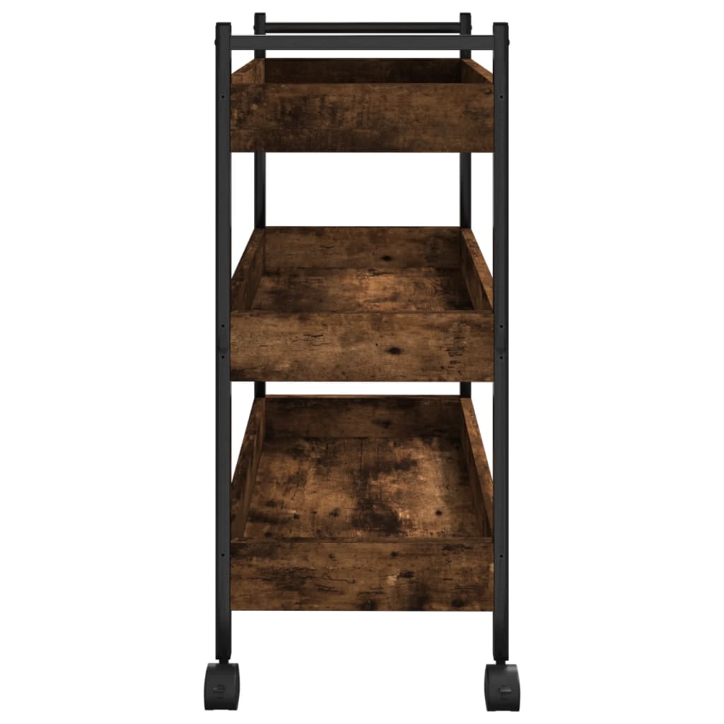 Kitchen Trolley Smoked Oak 19.7"x11.8"x27.6" Engineered Wood