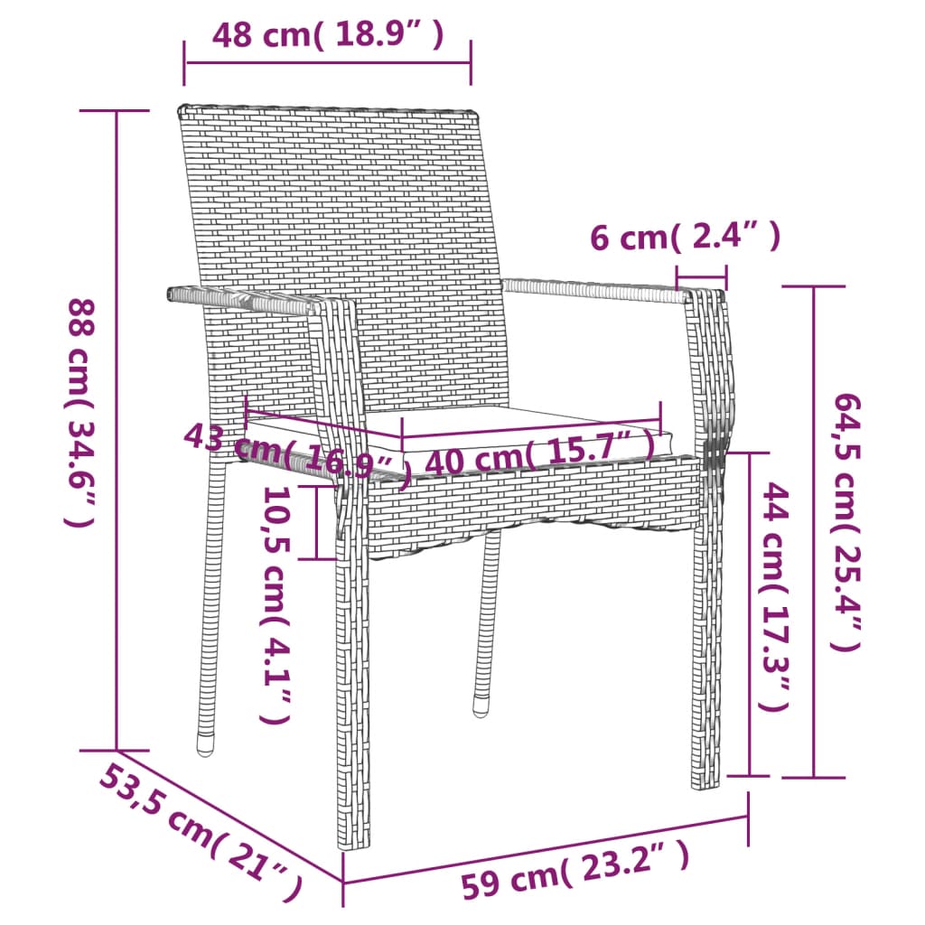 5 Piece Patio Dining Set with Cushions Gray Poly Rattan