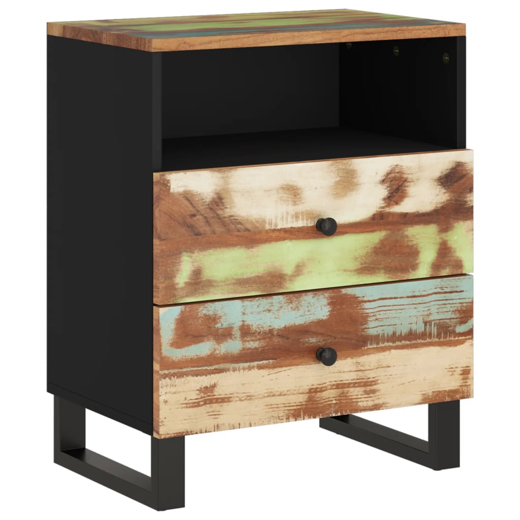 Bedside Cabinet 19.7"x13"x24.4" Solid Wood Reclaimed&Engineered Wood