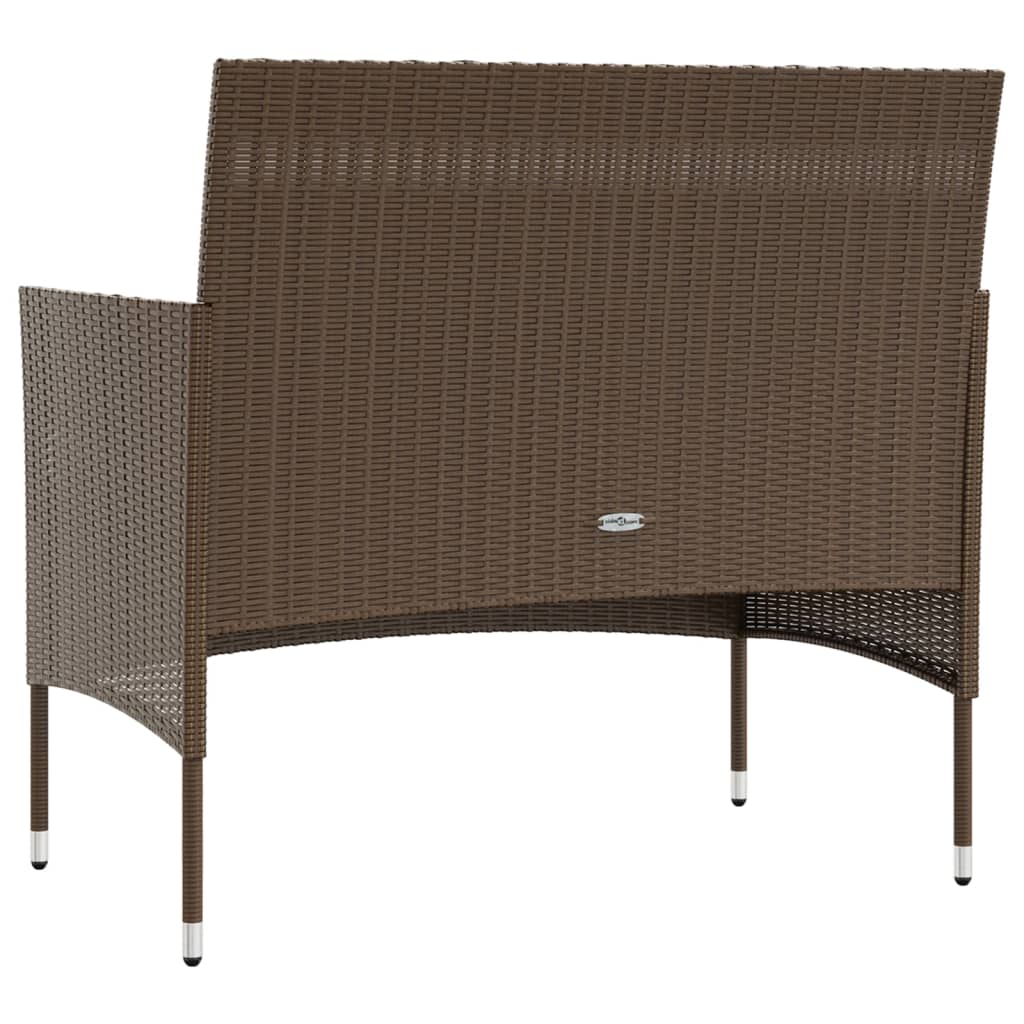 8 Piece Patio Lounge Set with Cushions Poly Rattan Brown