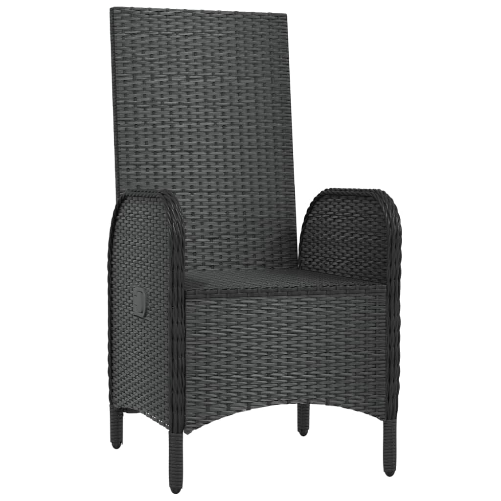 Patio Chairs 2 pcs Poly Rattan Black