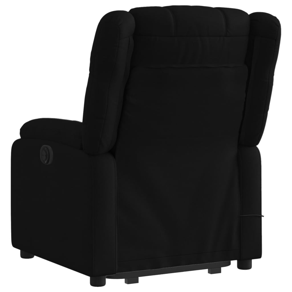 Electric Stand up Massage Recliner Chair Black Fabric