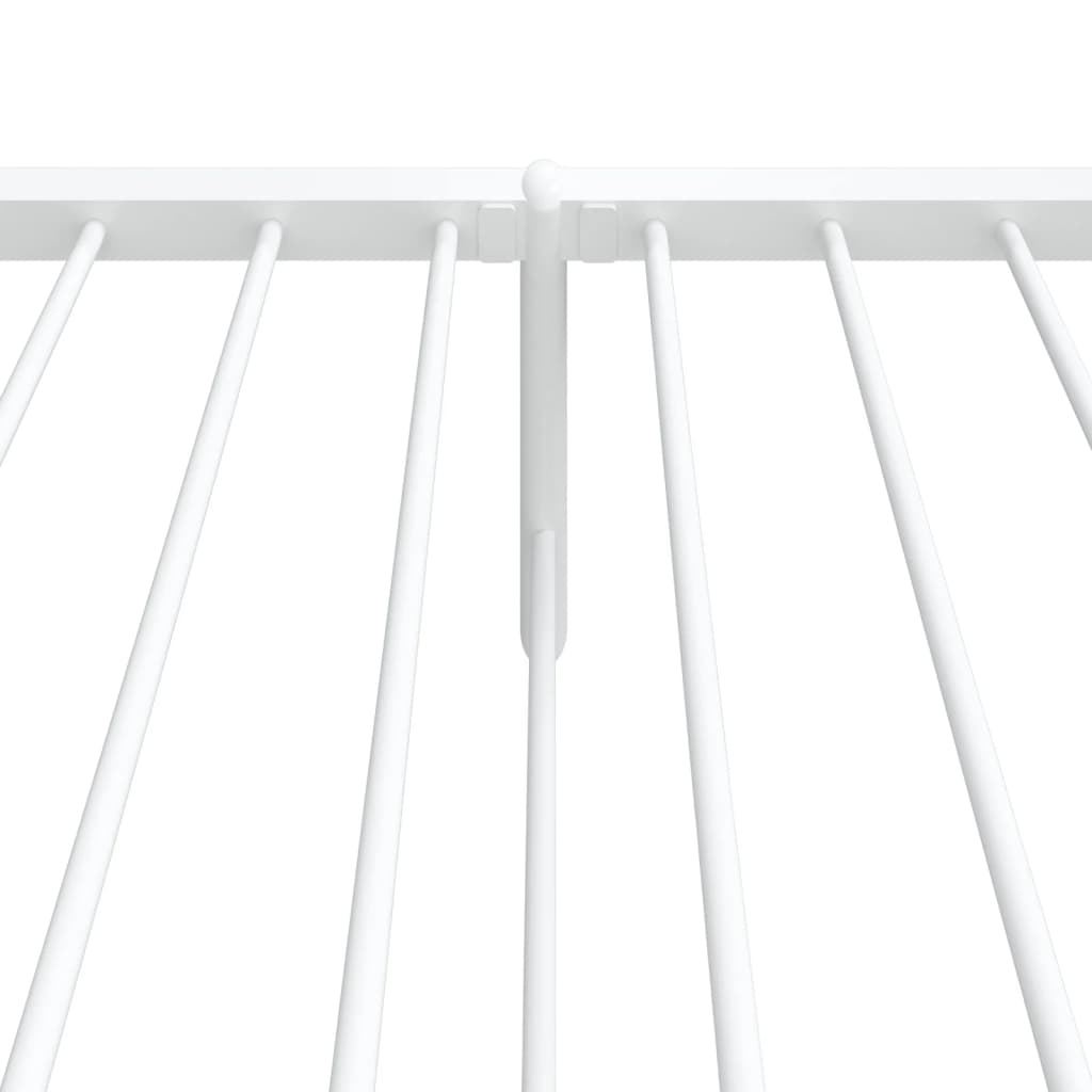 Metal Bed Frame without Mattress with Footboard White 39.4"x74.8"