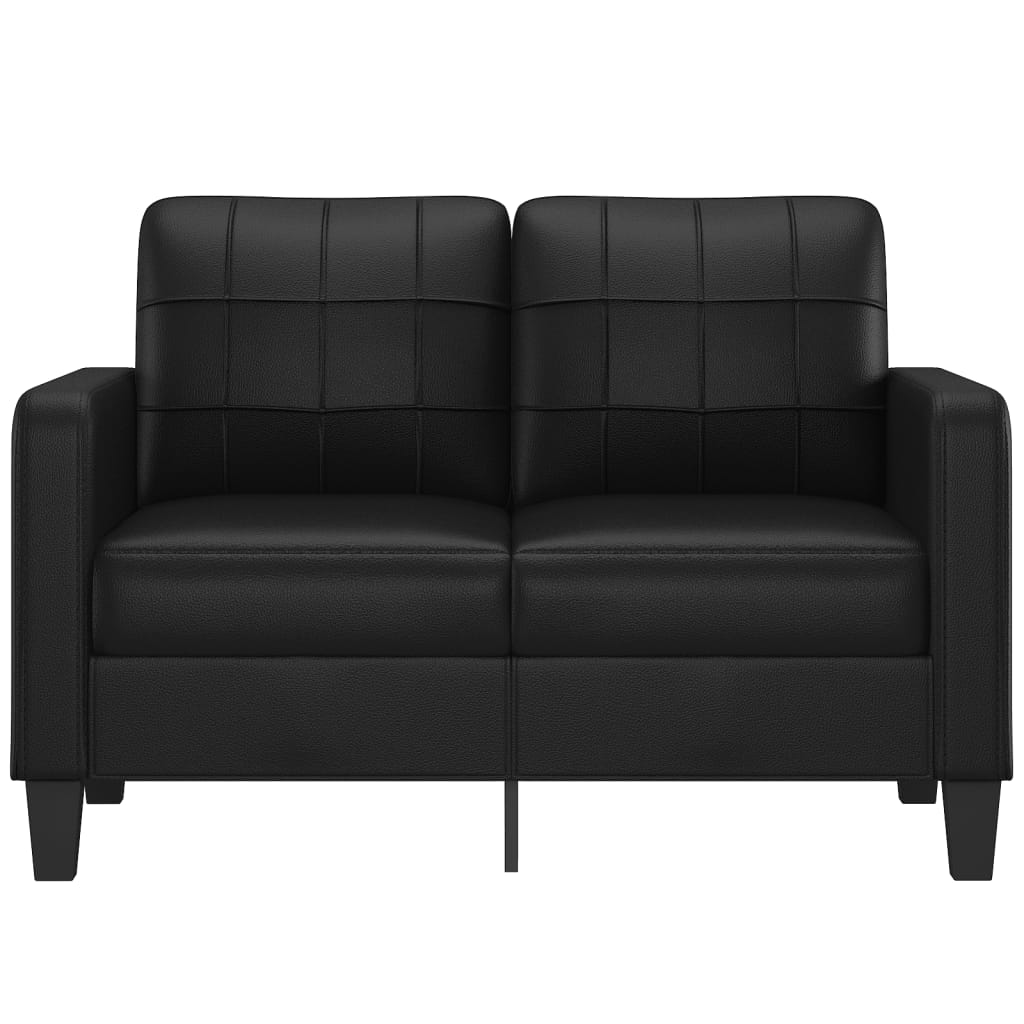 2-Seater Sofa Black 47.2" Faux Leather