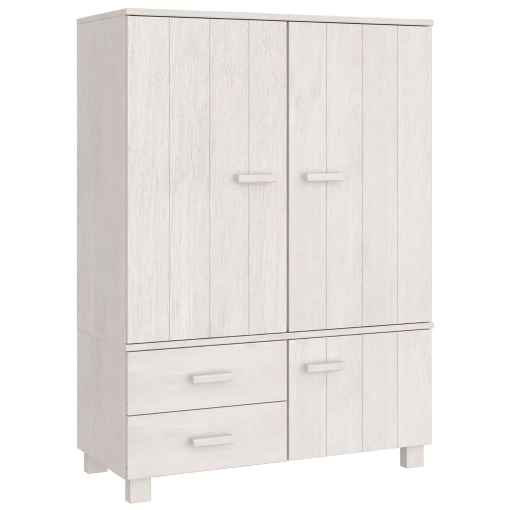 Wardrobe HAMAR White 39"x17.7"x53.9" Solid Wood Pine