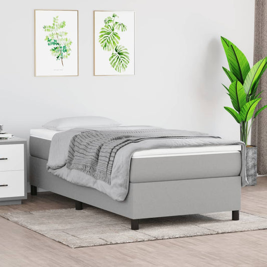 Bed Frame without Mattress Light Gray Twin XL Fabric (US Only)