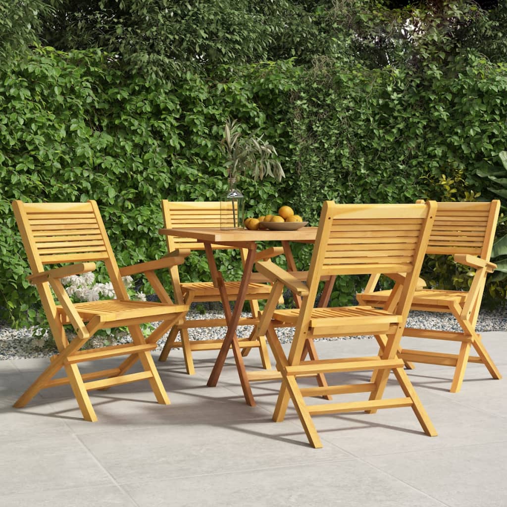 Folding Patio Chairs 4 pcs 21.7"x24.4"x35.4" Solid Wood Teak