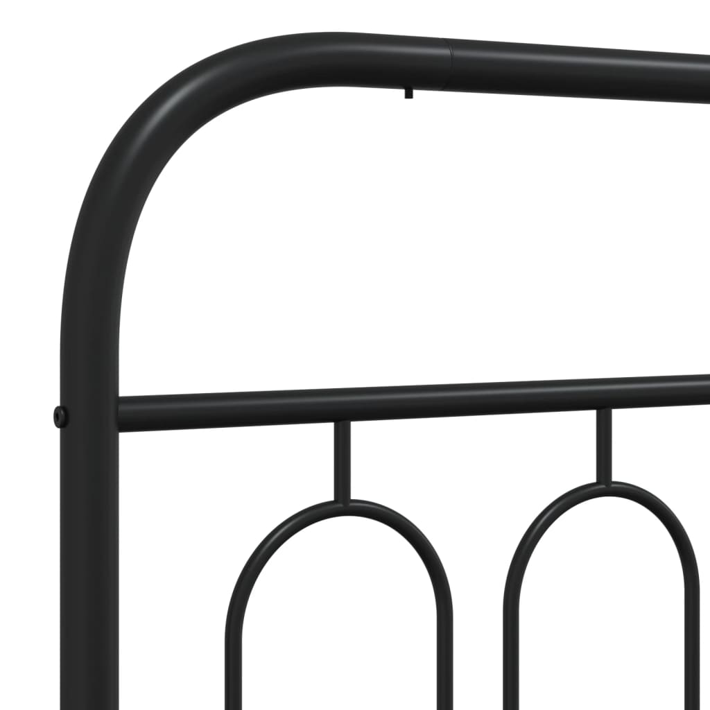 Metal Bed Frame without Mattress with Headboard Black 76"x79.9"