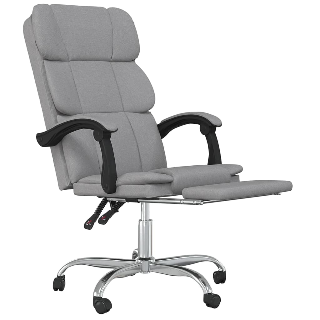 Reclining Office Chair Light Gray Fabric