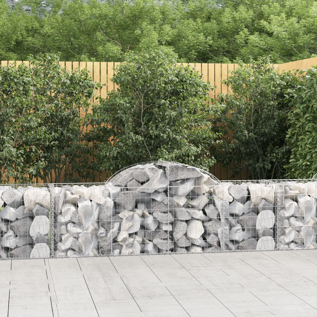 Arched Gabion Baskets 40 pcs 78.7"x19.7"x23.6"/31.5" Galvanized Iron