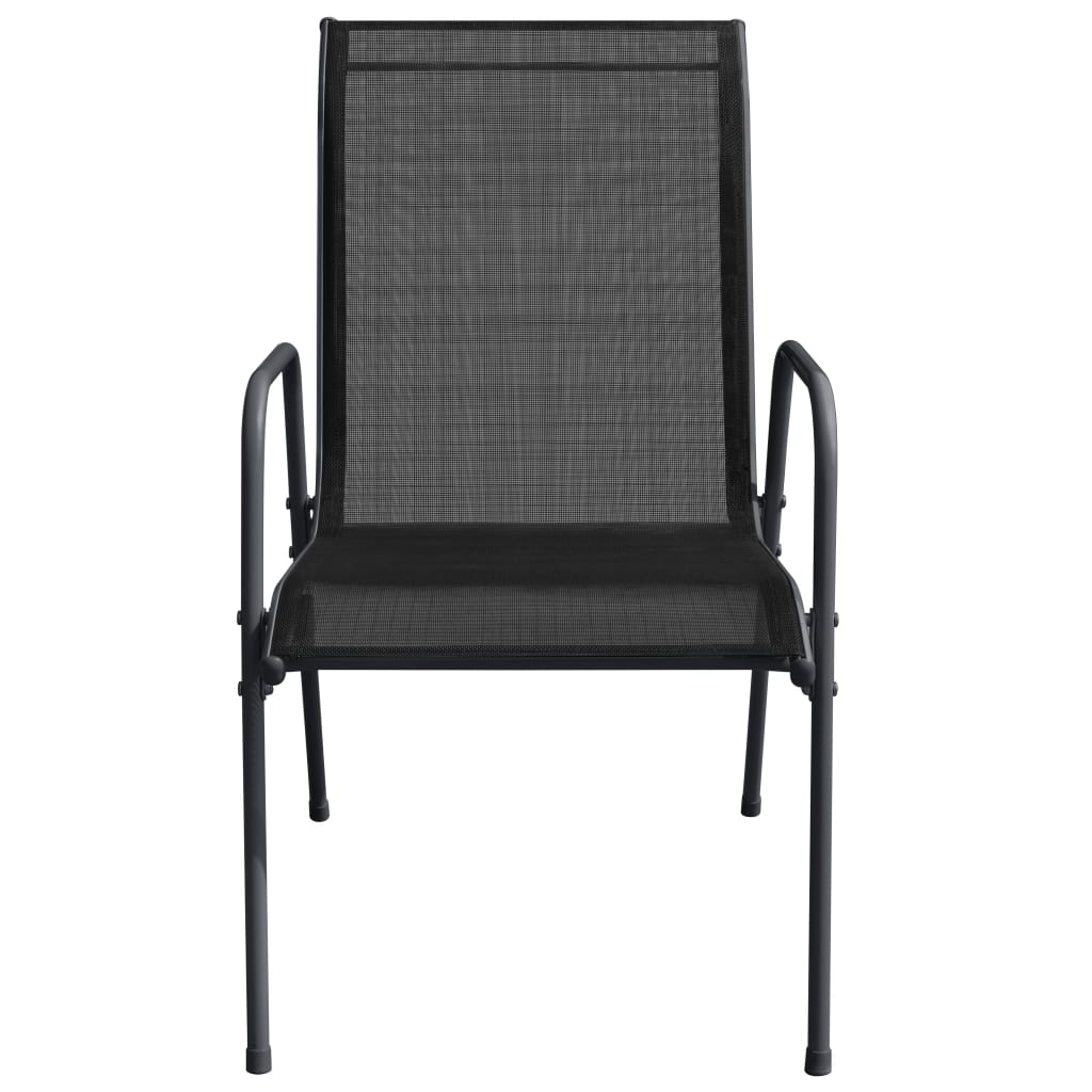 Patio Chairs 6 pcs Steel and Textilene Black