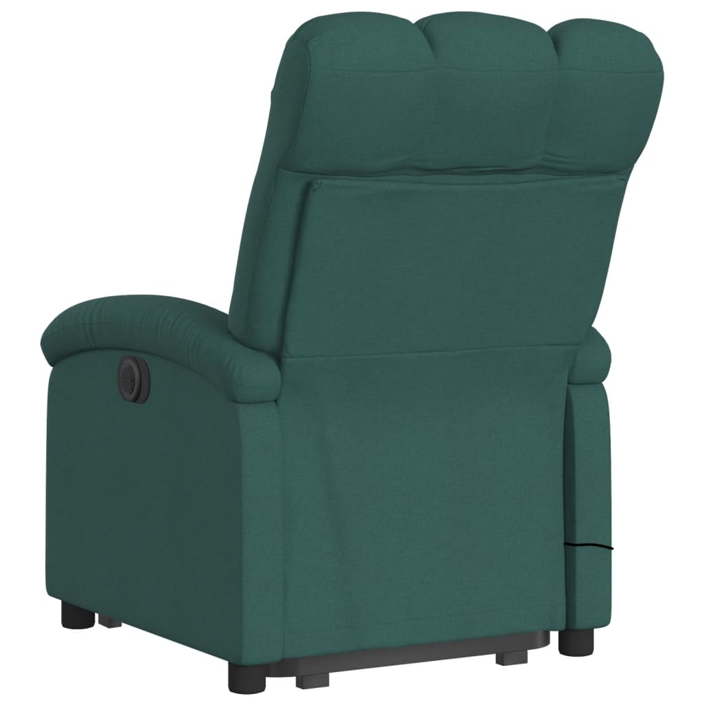 Electric Stand up Massage Recliner Chair Dark Green Fabric