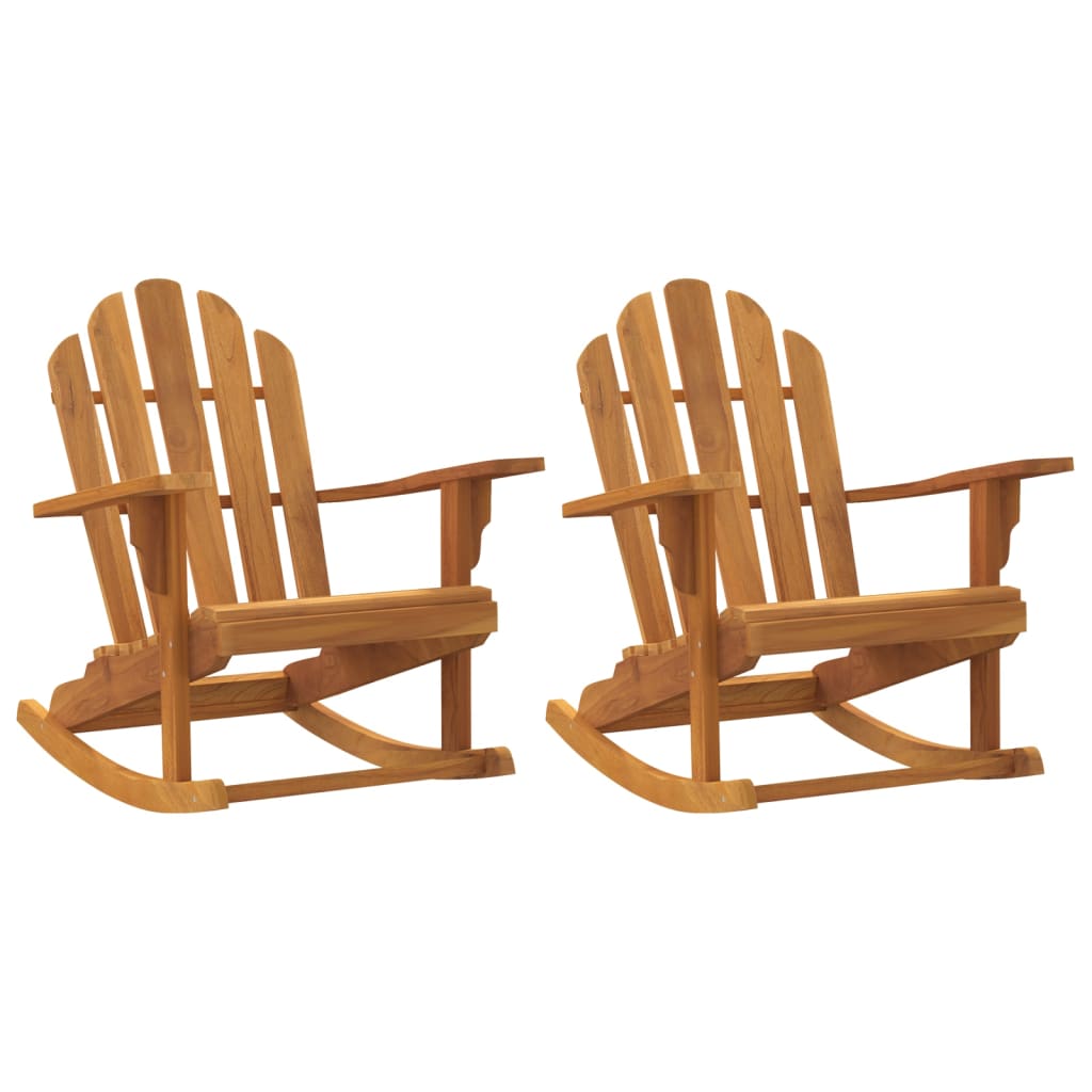 Patio Adirondack Rocking Chairs 2 pcs 31.1"x39.4"x40.6" Solid Wood Teak