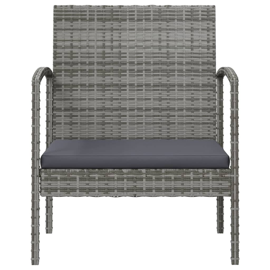 8 Piece Patio Lounge Set with Cushions Poly Rattan Gray