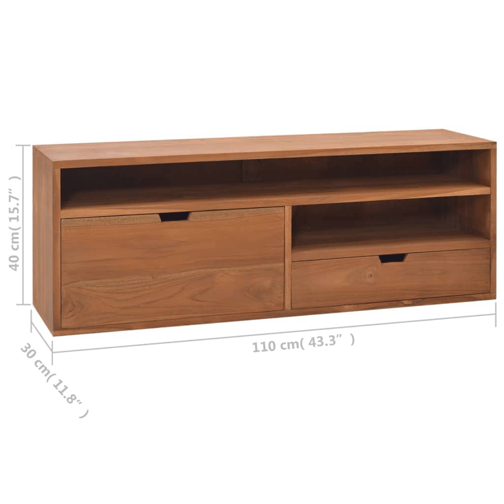 TV Stand 43.3"x11.8"x15.7" Solid Wood Teak