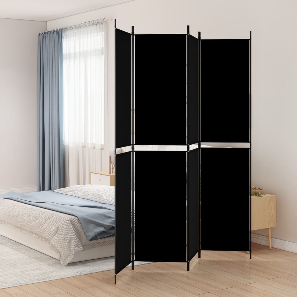 4-Panel Room Divider Anthracite 78.7"x86.6" Fabric