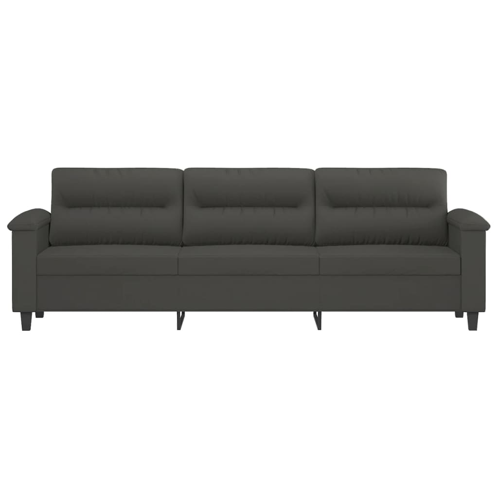 3-Seater Sofa Dark Gray 82.7" Microfiber Fabric