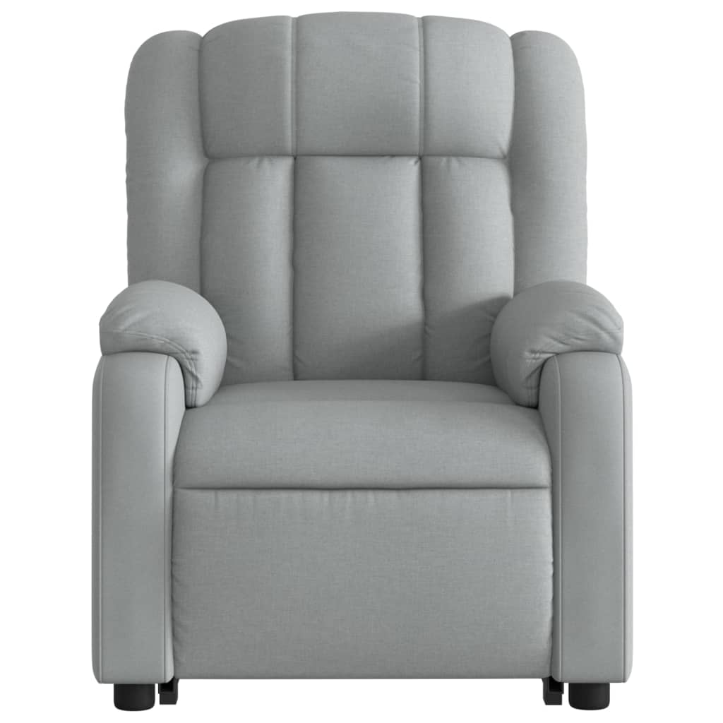 Stand up Massage Recliner Chair Light Gray Fabric