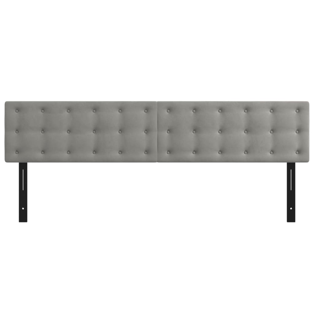 Headboards 2 pcs Light Gray 35.4"x2"x30.7"/34.6" Velvet