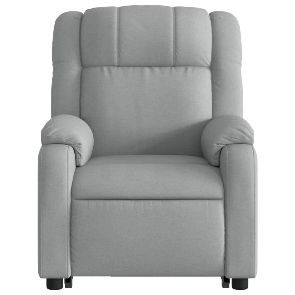 Electric Stand up Recliner Chair Light Gray Fabric