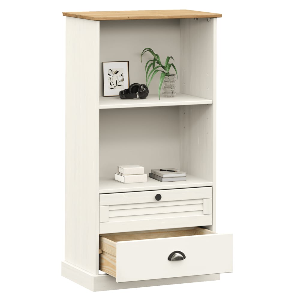 Bookcase VIGO White 23.6"x13.8"x45.1" Solid Wood Pine