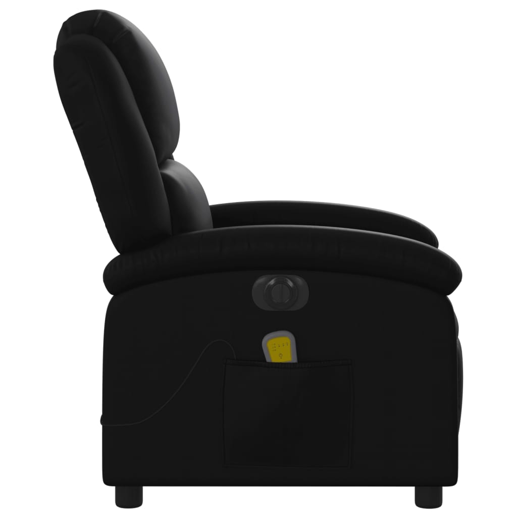 Electric Massage Recliner Chair Black Faux Leather