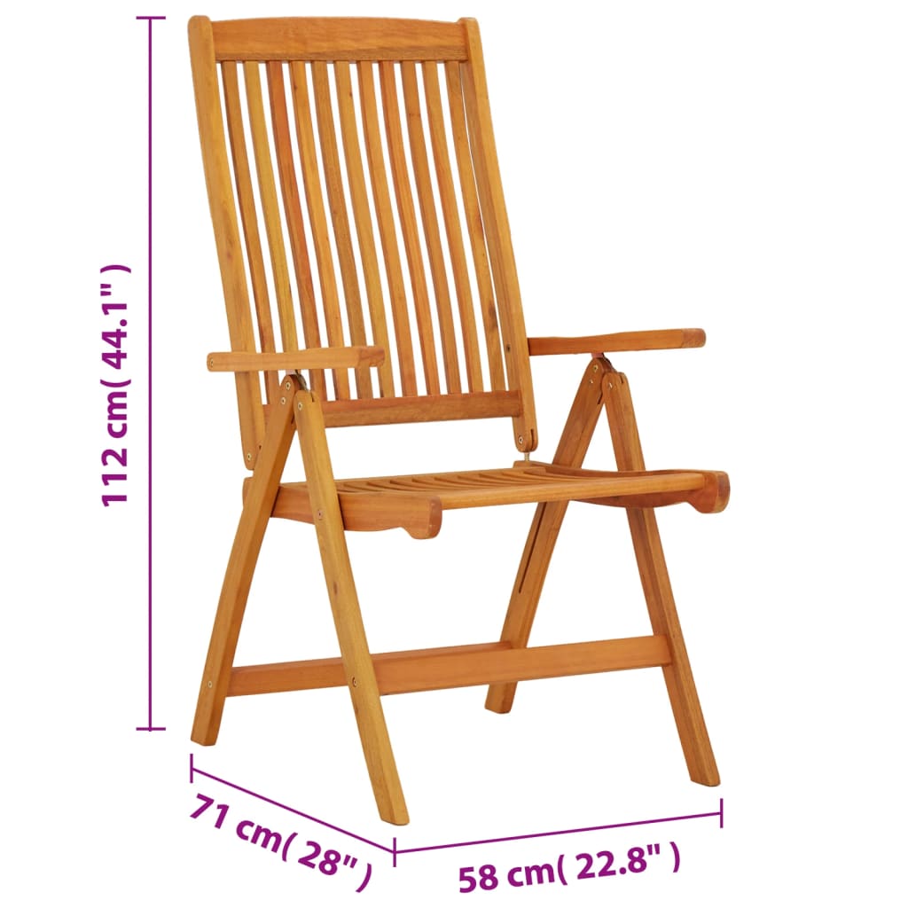 Folding Patio Chairs 2 pcs Solid Wood Eucalyptus