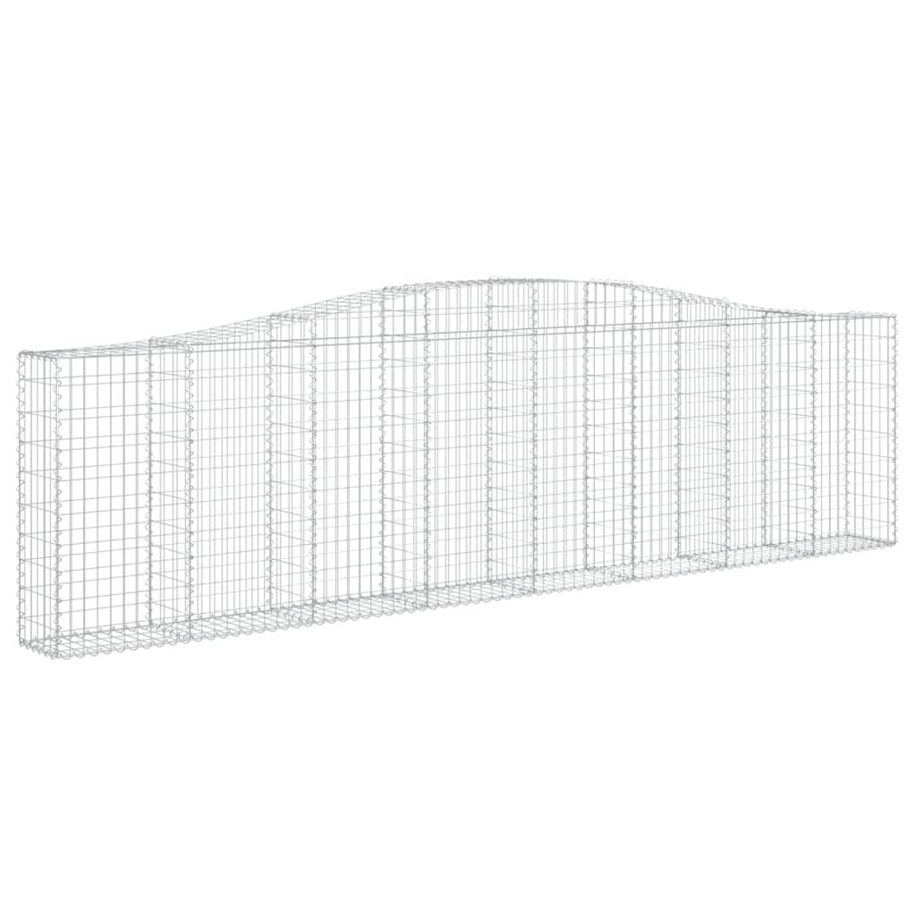 Arched Gabion Baskets 25 pcs 157.5"x11.8"x39.4"/47.2" Galvanized Iron