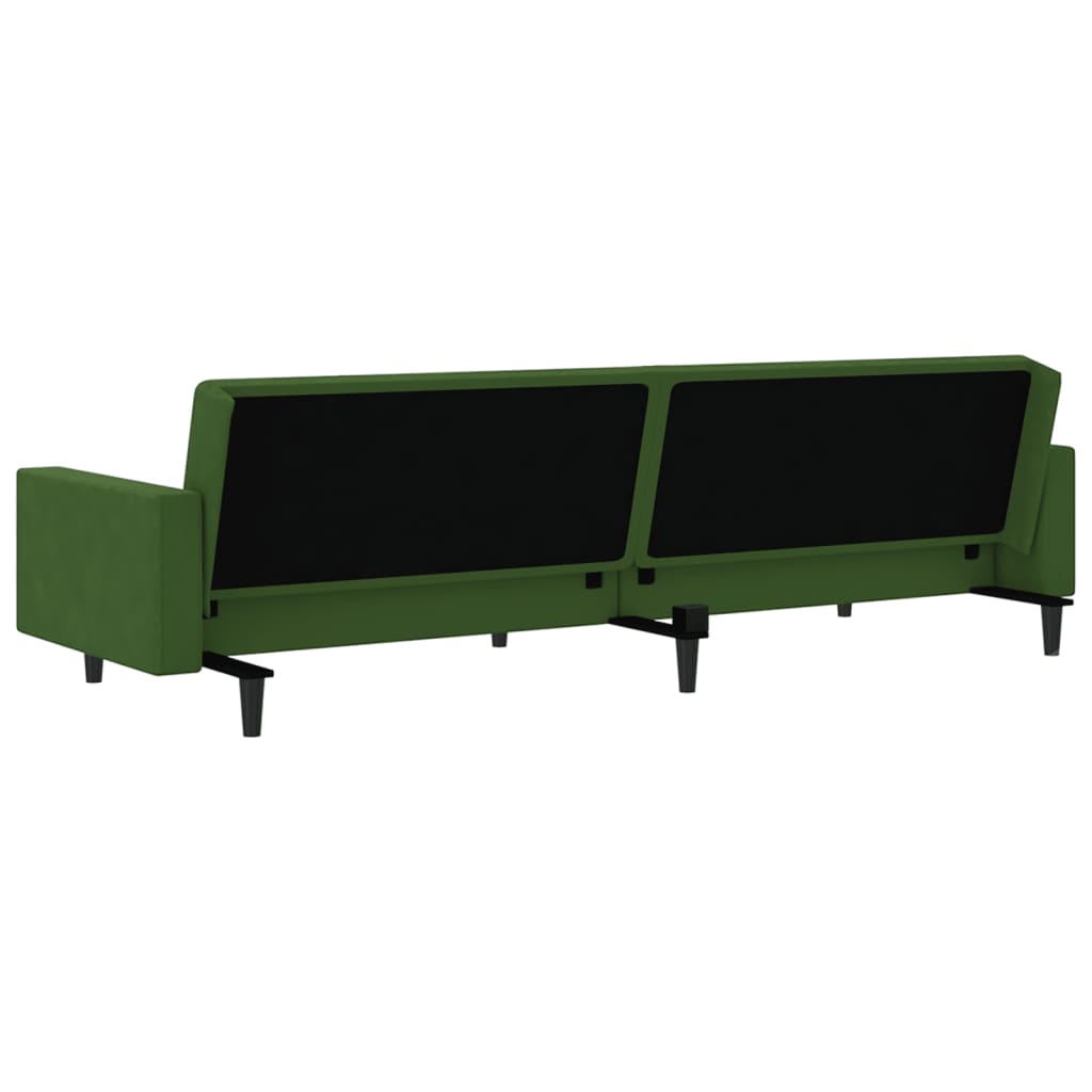 2-Seater Sofa Bed Dark Green Velvet