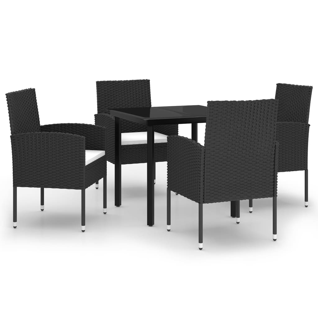 5 Piece Patio Dining Set Black