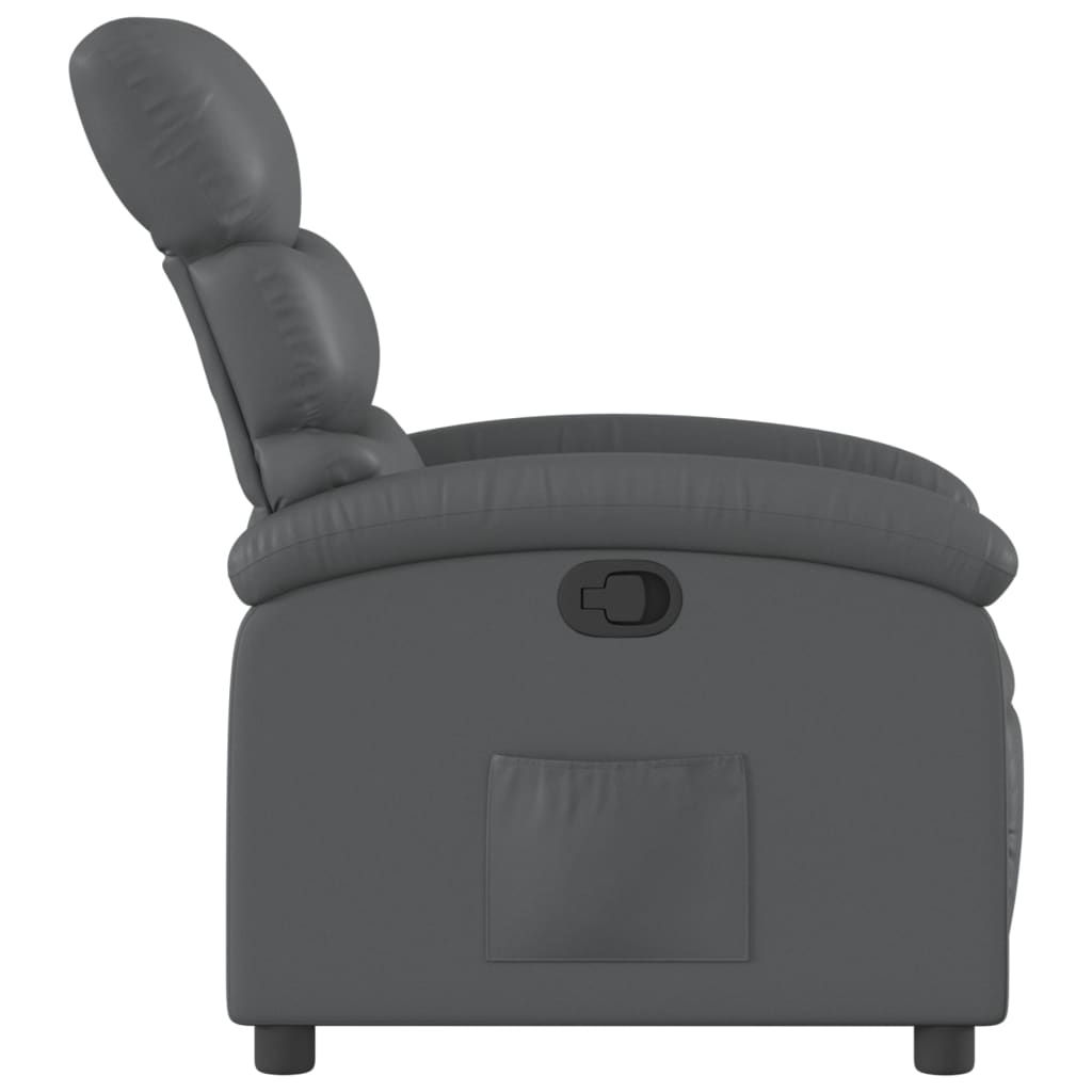 Recliner Chair Gray Faux Leather