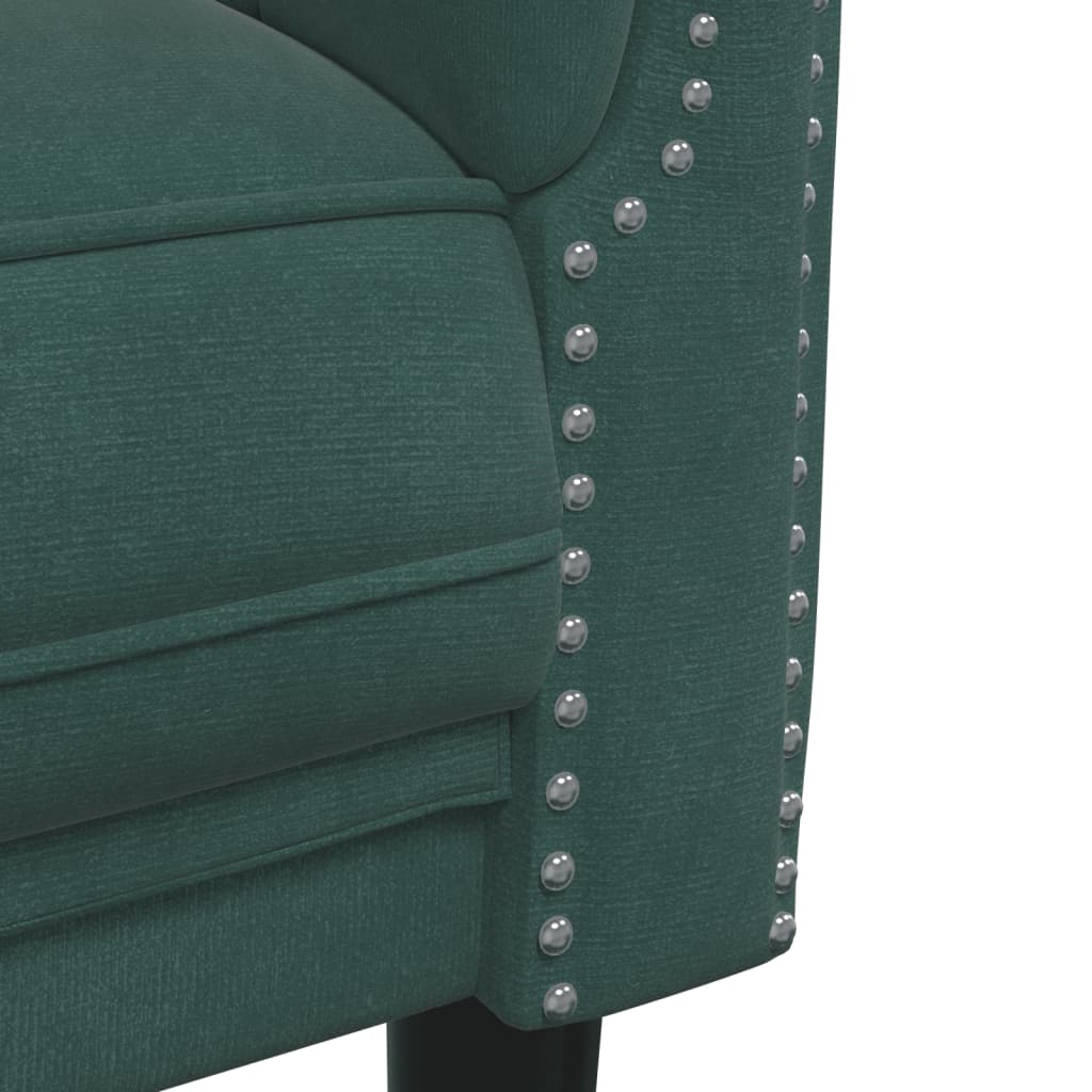 Sofa 3-Seater Dark Green Velvet