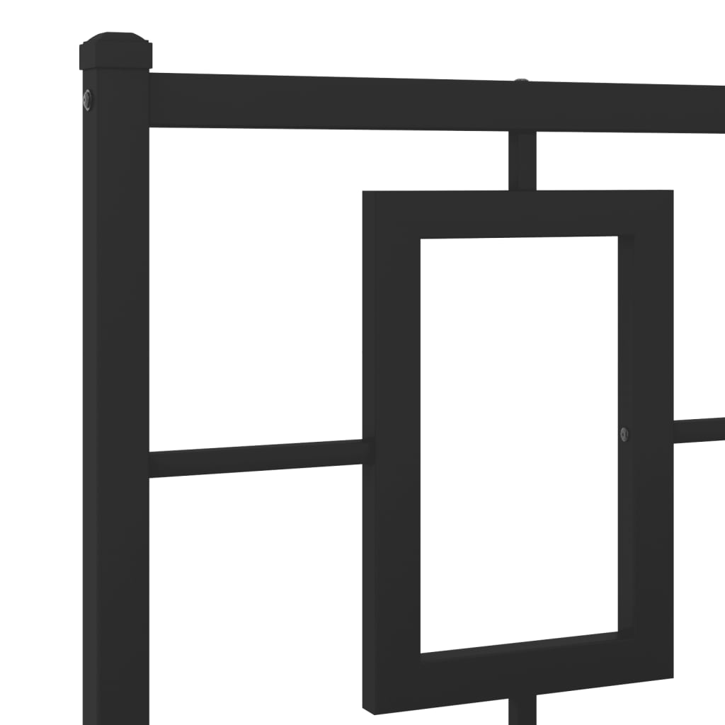 Metal Bed Frame without Mattress with Footboard Black 59.1"x78.7"