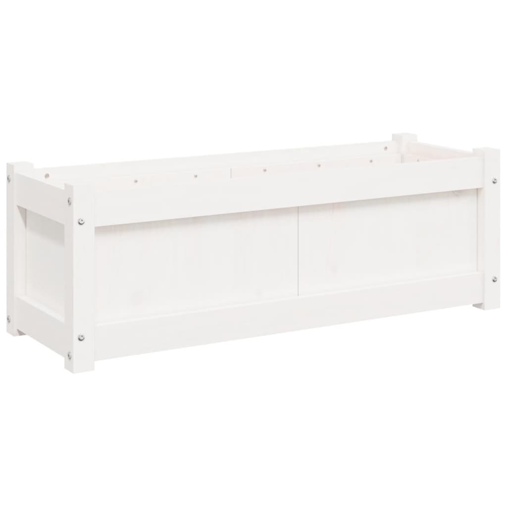 Garden Planter White 35.4"x12.2"x12.2" Solid Wood Pine