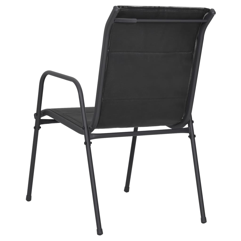 Patio Chairs 6 pcs Steel and Textilene Black