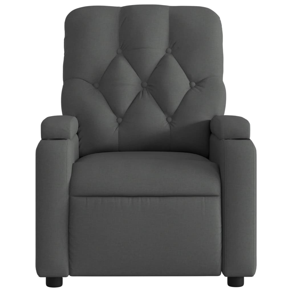 Massage Recliner Chair Dark Gray Fabric