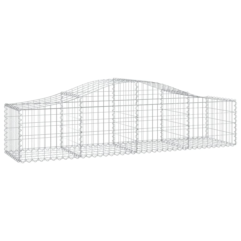 Arched Gabion Baskets 7 pcs 78.7"x19.7"x15.7"/23.6" Galvanized Iron