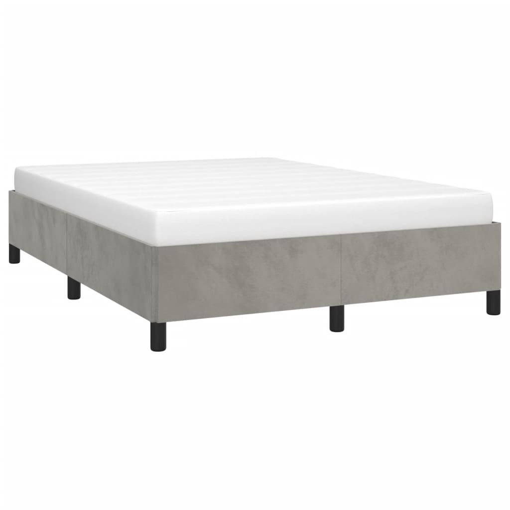 Bed Frame without Mattress Light Gray 59.8"x79.9" Queen Velvet