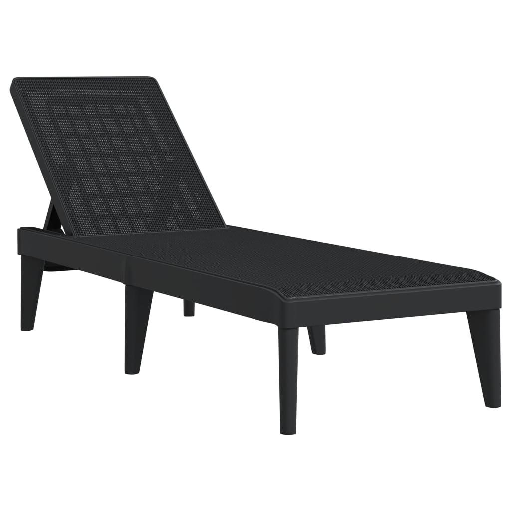 Sun Lounger Anthracite 73.2"x23.6"x11.4" PP