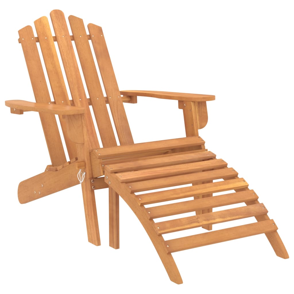 Patio Adirondack Chairs with Footrests 2 pcs Solid Wood Acacia