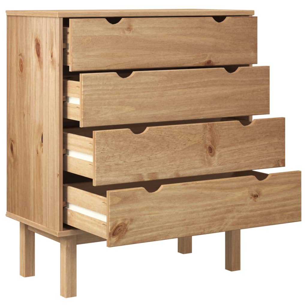 Drawer Cabinet OTTA 30.1"x15.6"x35.4" Solid Wood Pine