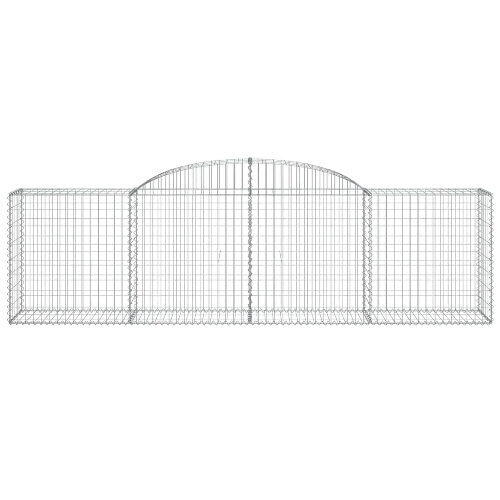 Arched Gabion Baskets 17 pcs 118.1"x19.7"x31.5"/39.4" Galvanized Iron