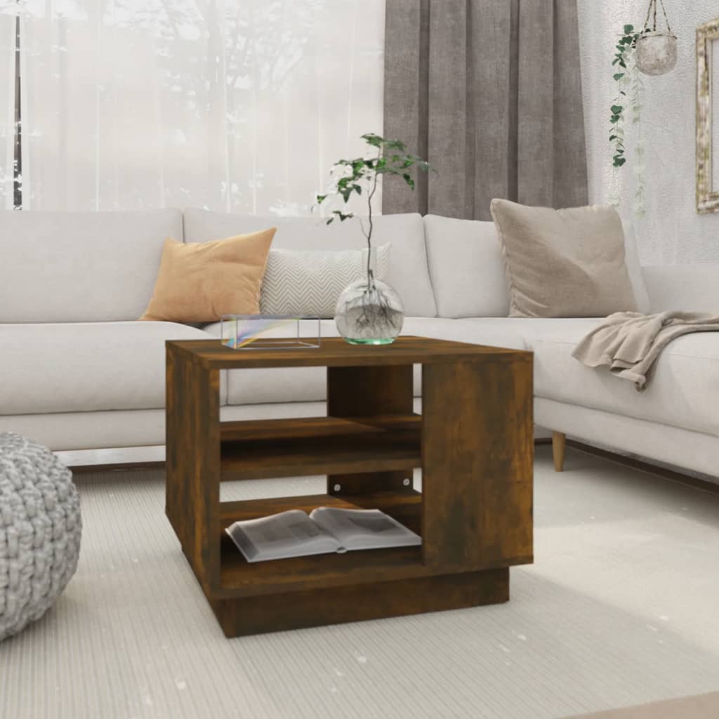 Coffee Table White 21.7"x21.7"x16.9" Engineered Wood